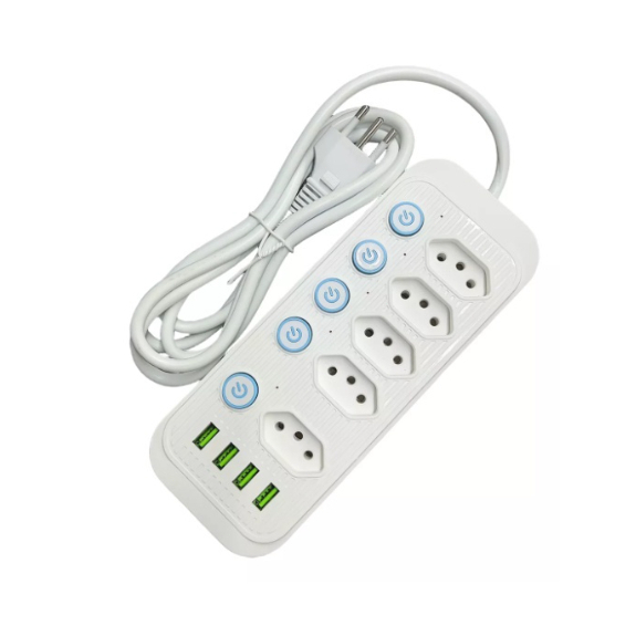 Régua Extensão 5 Tomadas E 4 Usb 4 Pd Led Bivolt 110v/220v