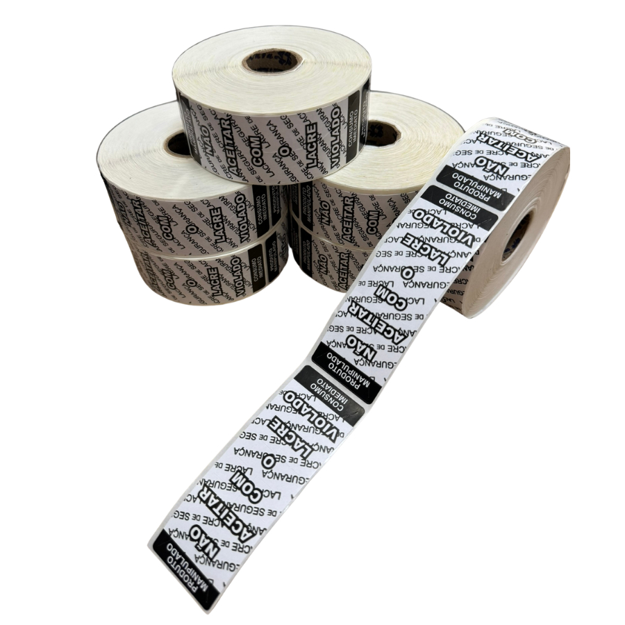 1000 Lacre de Segurança Adesivo Delivery Ifood Rappi (PRETO)