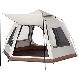 Barraca Camping Automática Canvas 4 Pessoas 210x210x150cm Verde, bege, azul de ótima qualidade - BIN em Oferta na Shopee