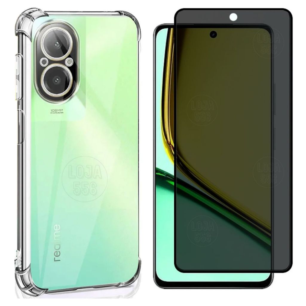 Capinha Anti-impacto + Película 3d Privacidade Para Realme C67