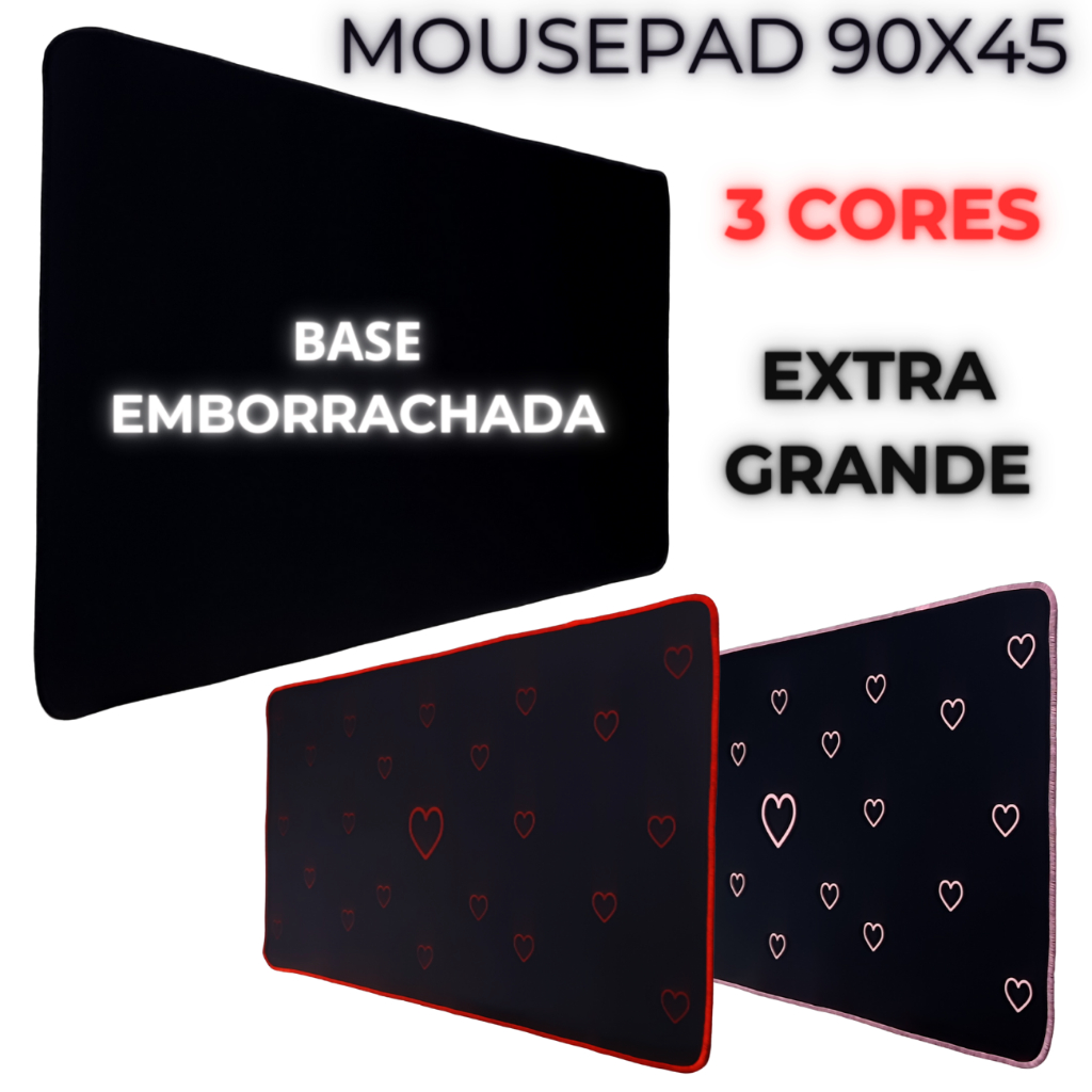Mouse Pad Gamer 90x45 cm Extra Grande Antiderrapante Speed Base ...