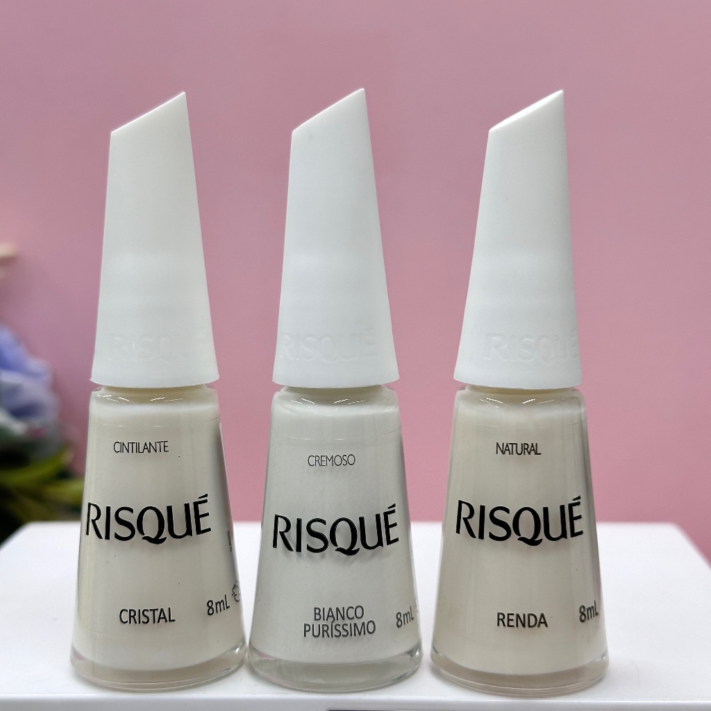 Kit Francesinha Risqué 3 esmalte ( Cristal Cintilante , bianco ...