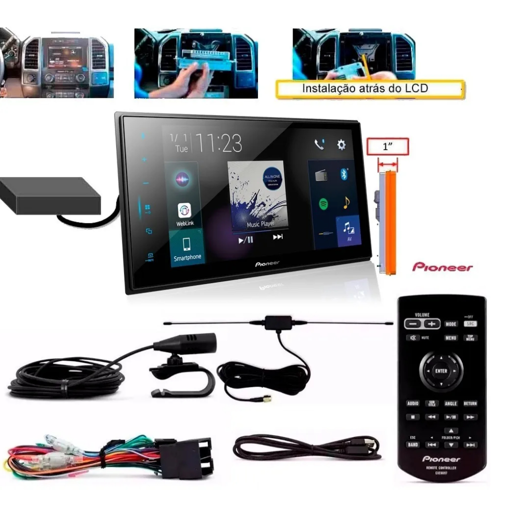 Central Multimídia 8 polegadas Pioneer Dmhz8280tv Tvdigital