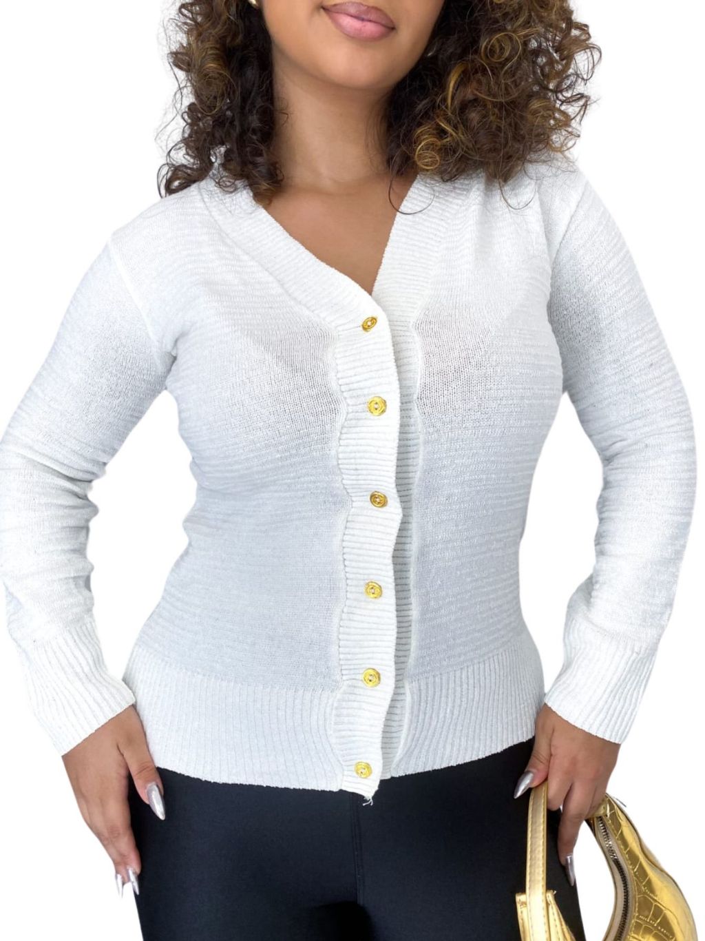 Blusa de frio feminina cardigans botão suéter tricô moda blogueira