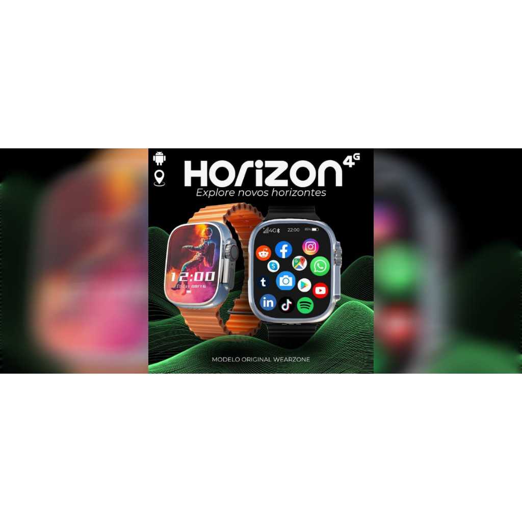WearZone Horizon | Celular de Pulso 4G | 2Gb de Ram e 16Gb de Armazenamento