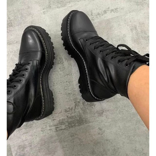 Bota Coturno Feminino Tratorada Blogueira Cano Curto Confortável
