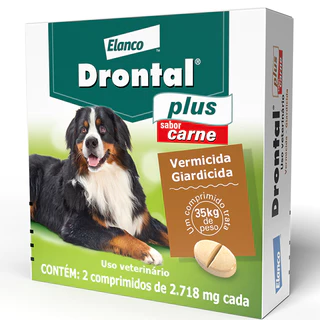 Vermífugo Drontal Plus Carne Cães 35kg 2 Comprimidos