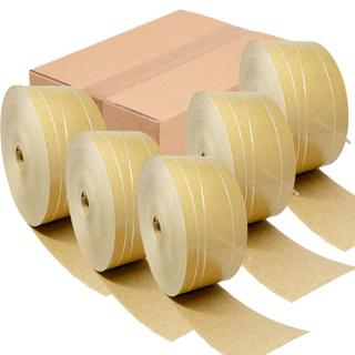 Kit 05 Rolo Fita Gomada Com Reforço 70mm 1,0kg Para Caixas Papelão Inviolável