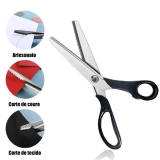 Tesoura Escalope Tesoura De Picotar Profissional Papel Eva Artesanato Inox 220MM FPC3980 em Oferta na Shopee