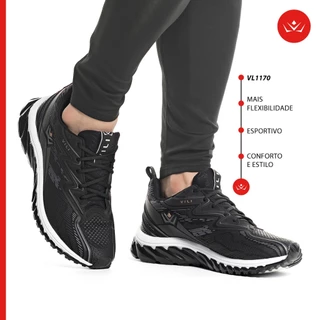 Tênis Masculino Vili Olimp Esportivo Caminhada Preto em Oferta na Shopee