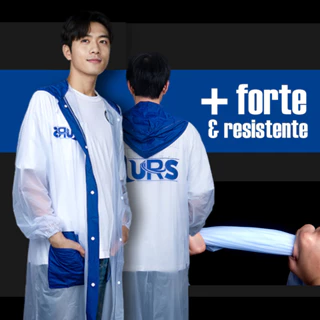 Capa de chuva adulto masculina feminina com capuz de PVC impermeável bolsos com capuz em todo o corpo proteção contra chuva P17AZ em Oferta na Shopee