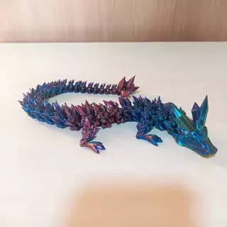Dragão Cristal Articulado - Cores Metálicas - Impressão 3D