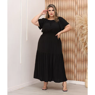 Vestido Longo Ciganinha Lastex Plus Size Instagram