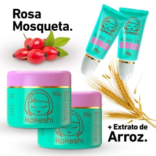 Super Kit Kokeshi - 2 Pele de Porcelana + 2 Olhos de Gueixa