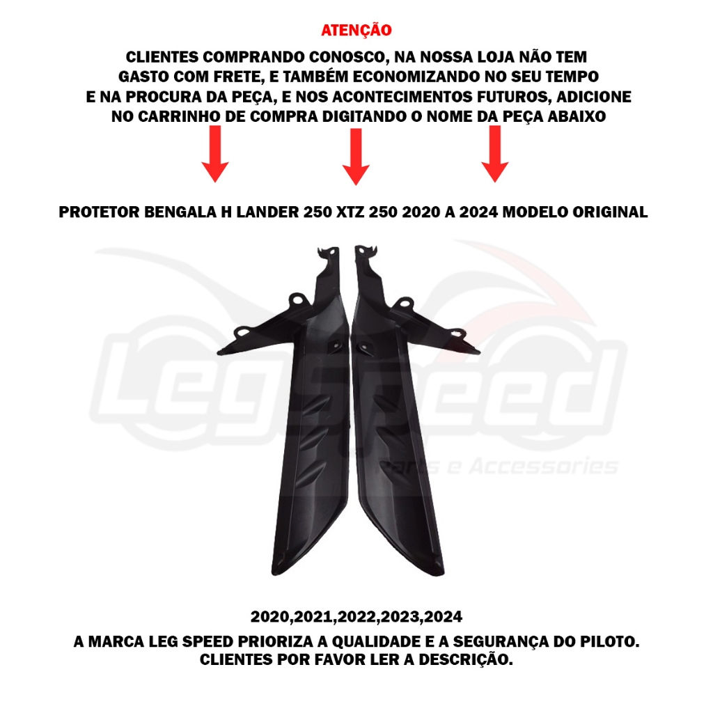 Protetor Bengala Lander Xtz 250 2020 A 2024 Mod Original Par