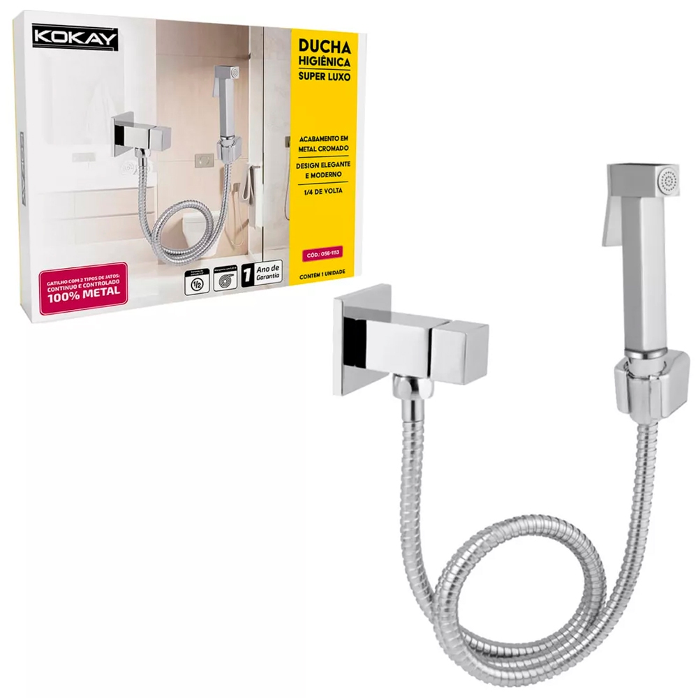 Ducha Higiênica Para Banheiro Completa Luxo Metal Cromado - Kokay ...