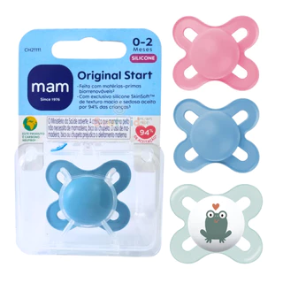 Chupeta MAM 0-2 Meses Bebê Bico Silicone Resistente Seguro Chupeta Recém Nascido Bebe Chupeta Silicone Start MAM Menino Menina Neutra Básica Silicone