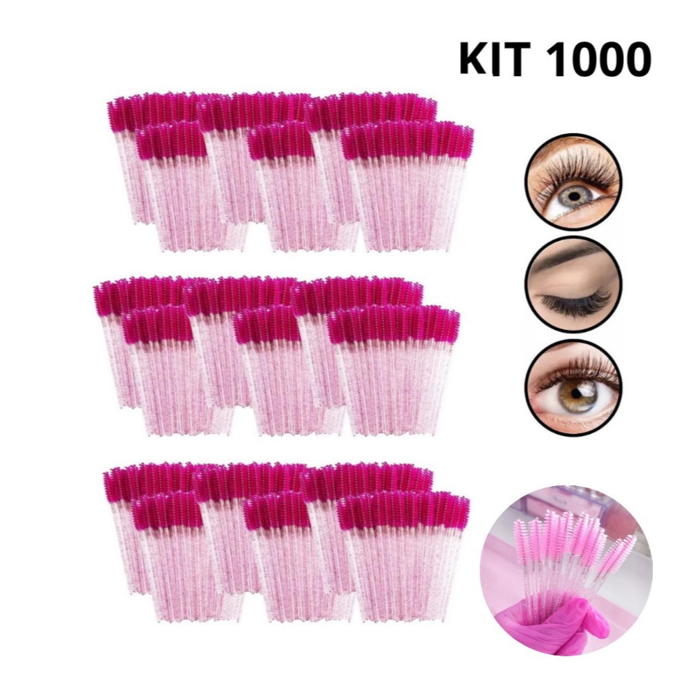 KIT 1000 Escovinhas Descartáveis Sombrancelhas /Alongamento de cilios