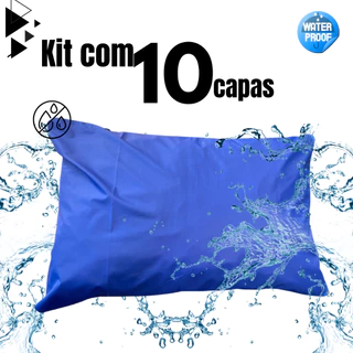 Kit 10 Capas Travesseiro 50 X 70 Hospitalar Impermeável - Azul