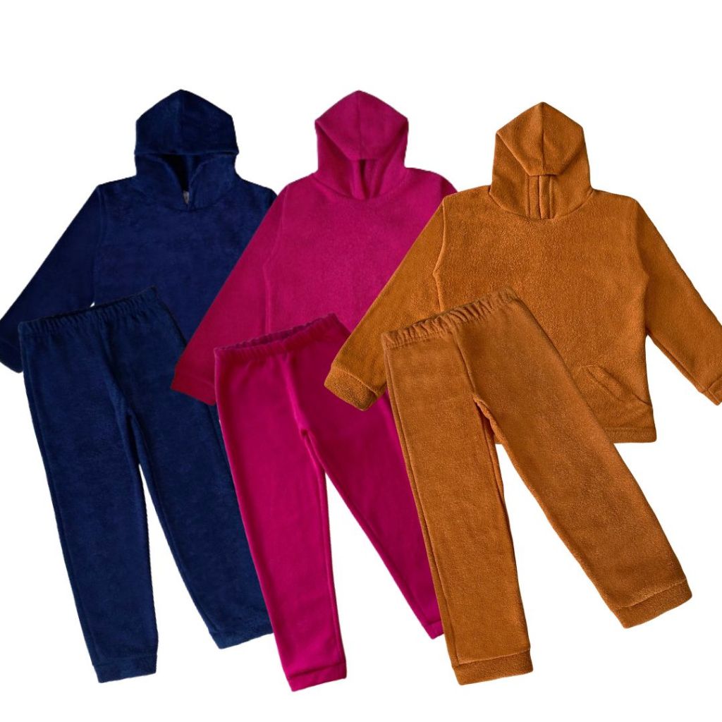 Kit 3 Conjuntos Soft Infantil Inverno Roupa de Frio Menino E Menina ...