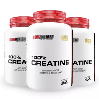 Kit 3x Creatina Monohidratada 100% Pura Importada 300g - Bodybuilders