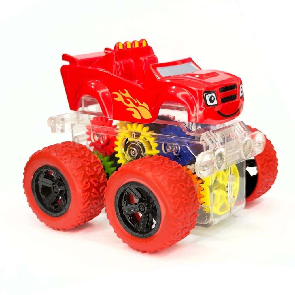 Kit 4 Blaze e os Monster Machines Carro Fricção Big Foot Brinquedo