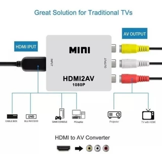 Mini Conversor HDMI2AV Hd Video 1080P Hdmi Para Av Rca - Hdmi2 AV