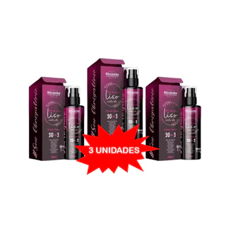 Kit com 3 Spray Protetor Térmico 10 em 1 Capilar Meu liso Minha Vida 200ml