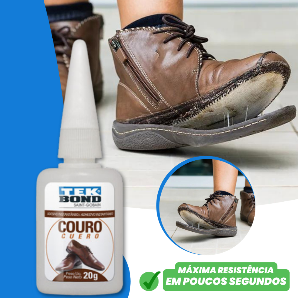 Cola Para Tênis Sapato Sola Solados Cola de Couro Natural e Sintético ...