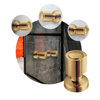 Acabamento C-40 Classic Dourado Brilhante Para Registro de Pressão e Gaveta Universal base Deca Docol Meber e Fabrimar Gw Comercial