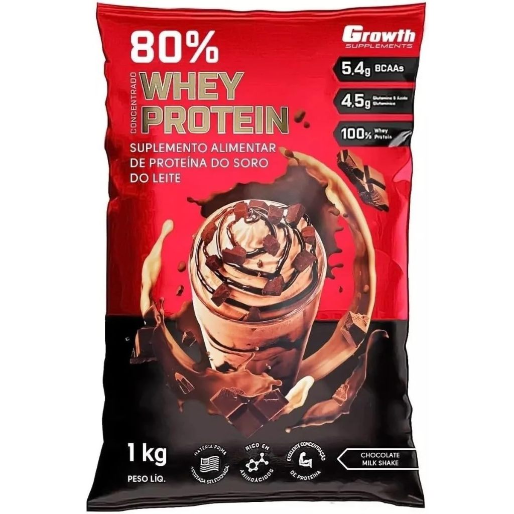 WHEY PROTEIN CONCENTRADO 1KG - GROWTH SUPPLEMENTS - SABORES