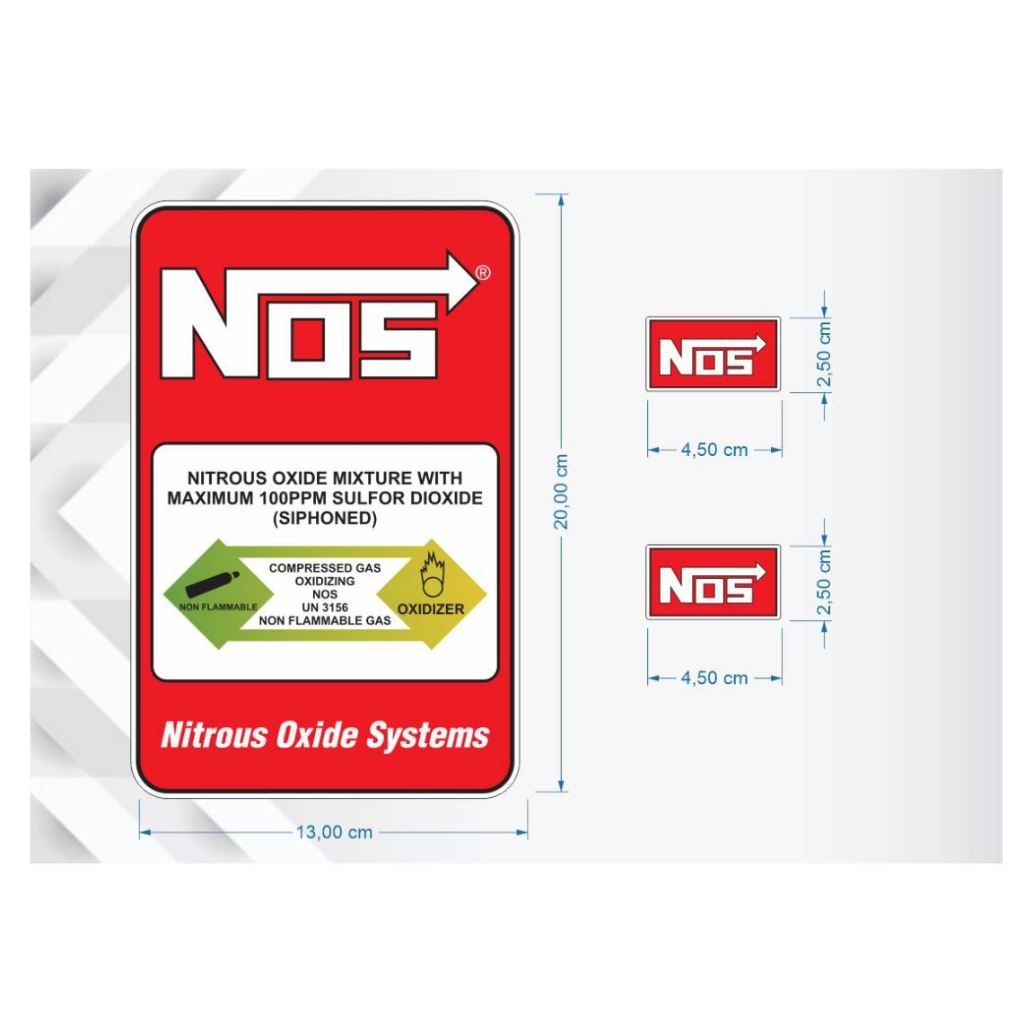 Adesivos Nos Para Kit Nitro - Nitrous Oxide System Adesivo NOS Adesivo para cilindro NOS
