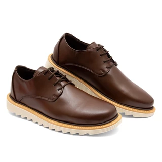 Sapato Social Derby Oxford Elegante Confortável Masculino Off