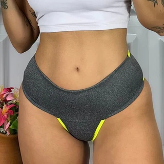 Kit 10 Calcinha Cintura Alta Tecido Duplo Microfibra Adulto Mescla Feminino Forro 100% Algodão Cós Fit