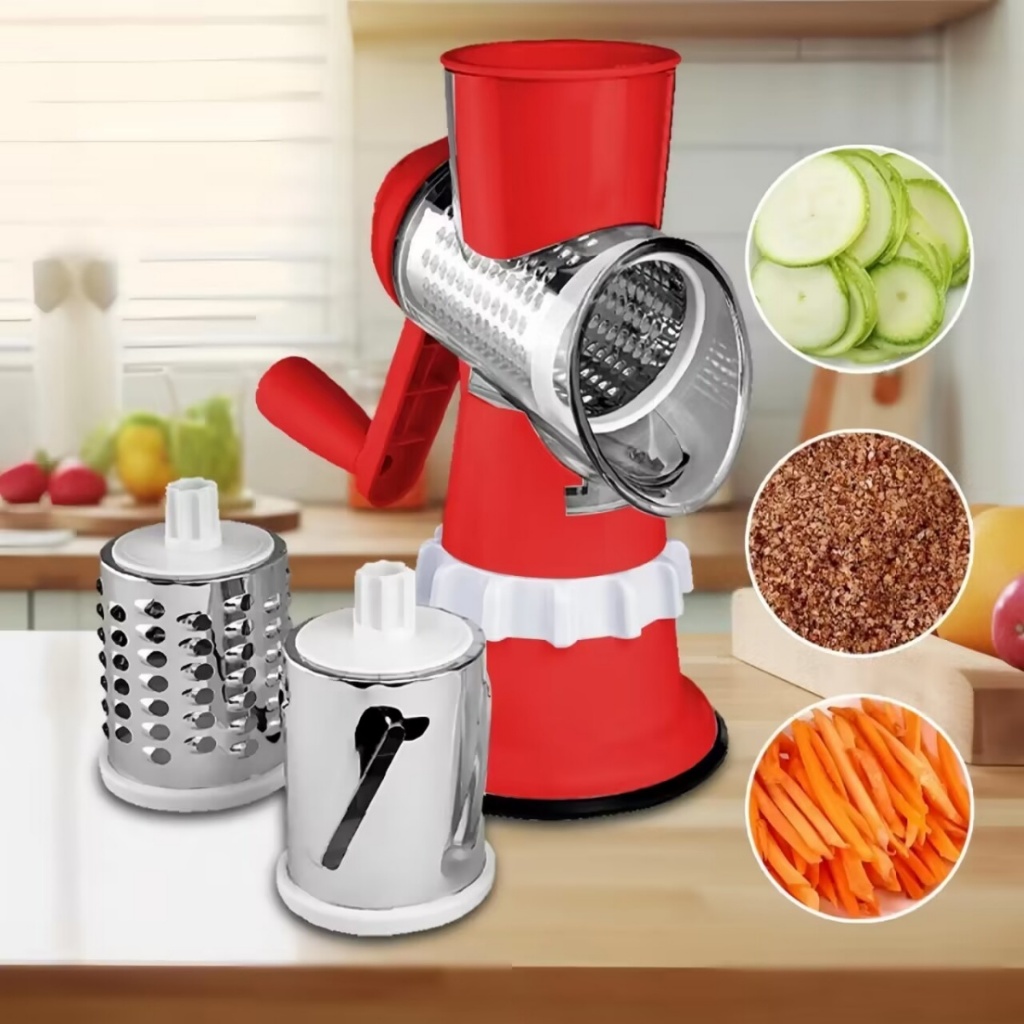 Ralador de Queijo Fatiador Legumes Cortador Vegetais Manual 3 em 1 Multiuso Cozinha