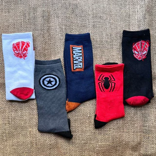Kit 3 Pares Meia Cano Longo Marvel Homem Aranha Disney Personagens