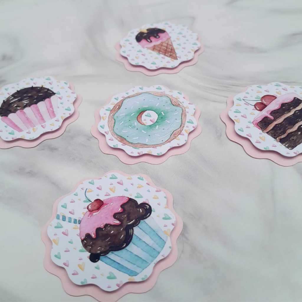 Aplique escalope 3D Confeitaria Aquarela