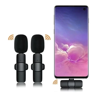 Microfone de Lapela Sem Fio Vlog Compatível Tipo C