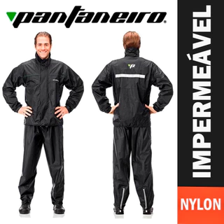 Capa De Chuva Motoqueiro Nylon Pantaneiro Com Gola Conjunto