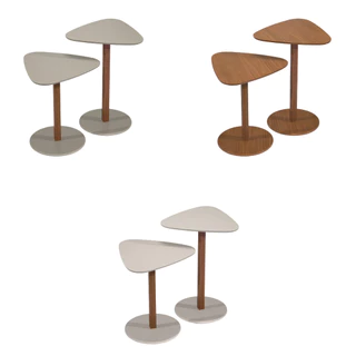 Conjunto Mesa Orgânica Mesinha Centro Lateral Cabeceira Apoio 2 Unidades Decoração Consultório Recepção