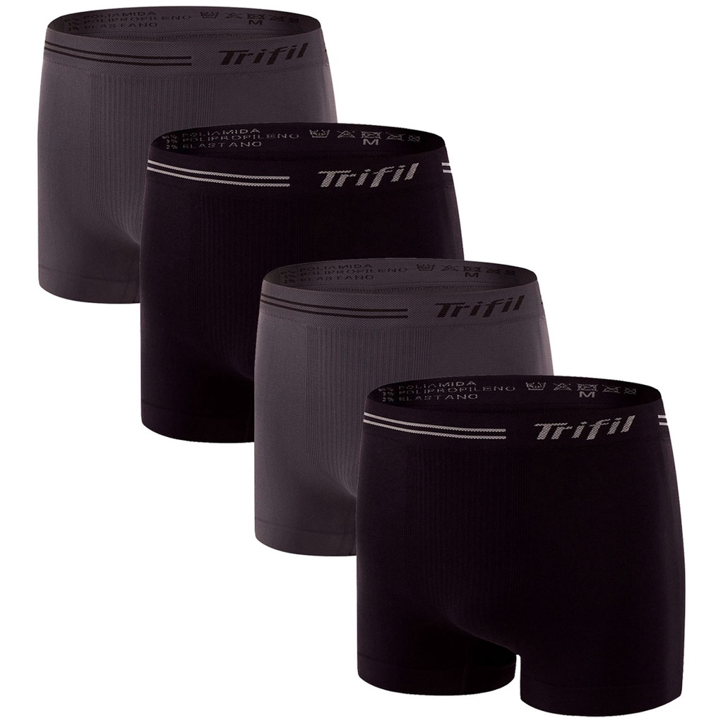 Kit 4 Cuecas Boxer Masculina Microfibra Trifil Sem Costura