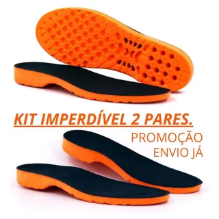 KIT 2 PARES PALMILHA ORTOPÉDICA DE GEL P.U PREMIUM