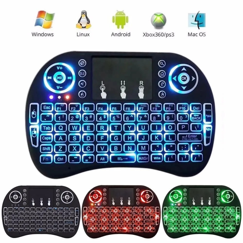 Mini Teclado Iluminado Touchpad Sem Fio