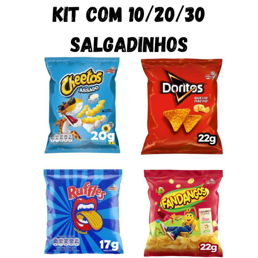 Kit 10 pacotes de Salgadinho Biscoito Batata Elma Chips Ruffles