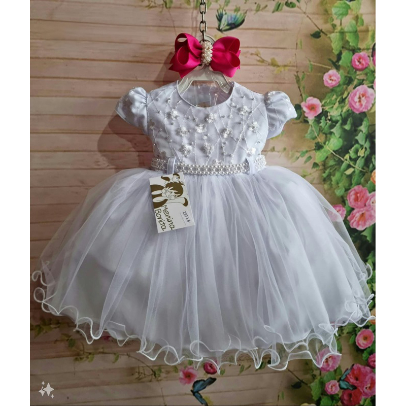 Vestido festa infantil Batizado bebe princesa daminha formatura