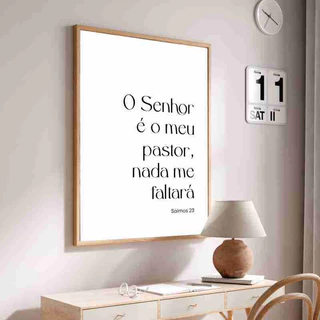 Quadro Decorativo O Senhor É Meu Pastor, Nada Me Faltará Moldura Caixa TokQuadros
