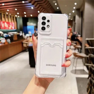 Capa Transparente Porta Cartão Anti-Impacto Para Samsung Galaxy A03/A03Core/A12/A13/A23/M13/M23 Capinha de celular Com Borda Anti-Impacto