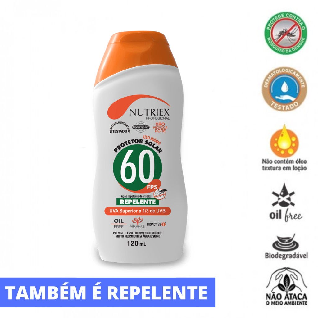 Protetor Solar Fps 60 Corporal C/ Repelente Nutriex 120ml