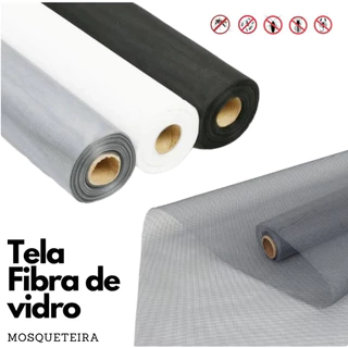 Tela Mosquiteiro Fibra De Vidro Cinza Branco Preto 1,50 X 1 Metro