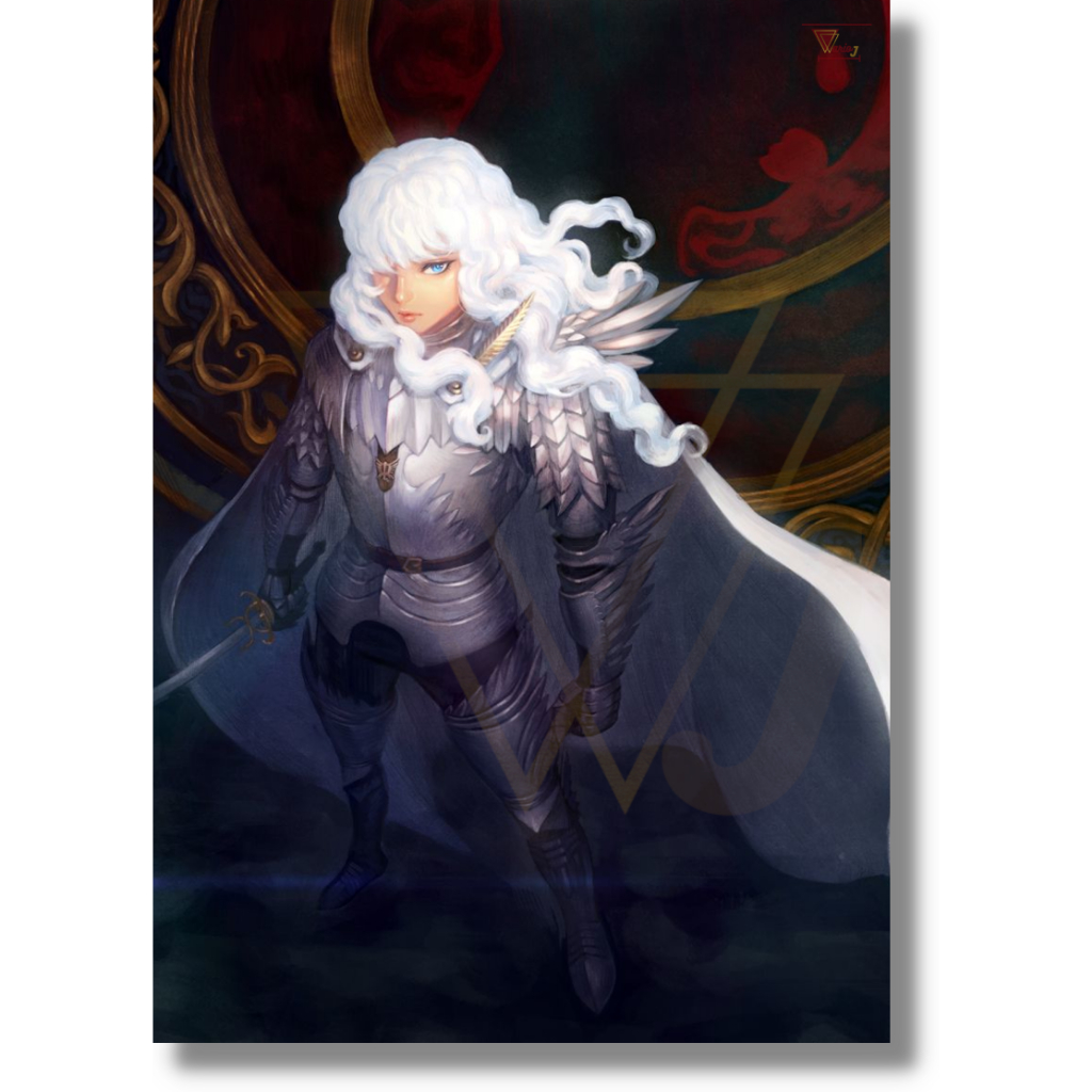 コミック・アニメ BERSERK GRIFFITH Pôster Adesivo Griffith Anime Berserk Qualidade Premium A4